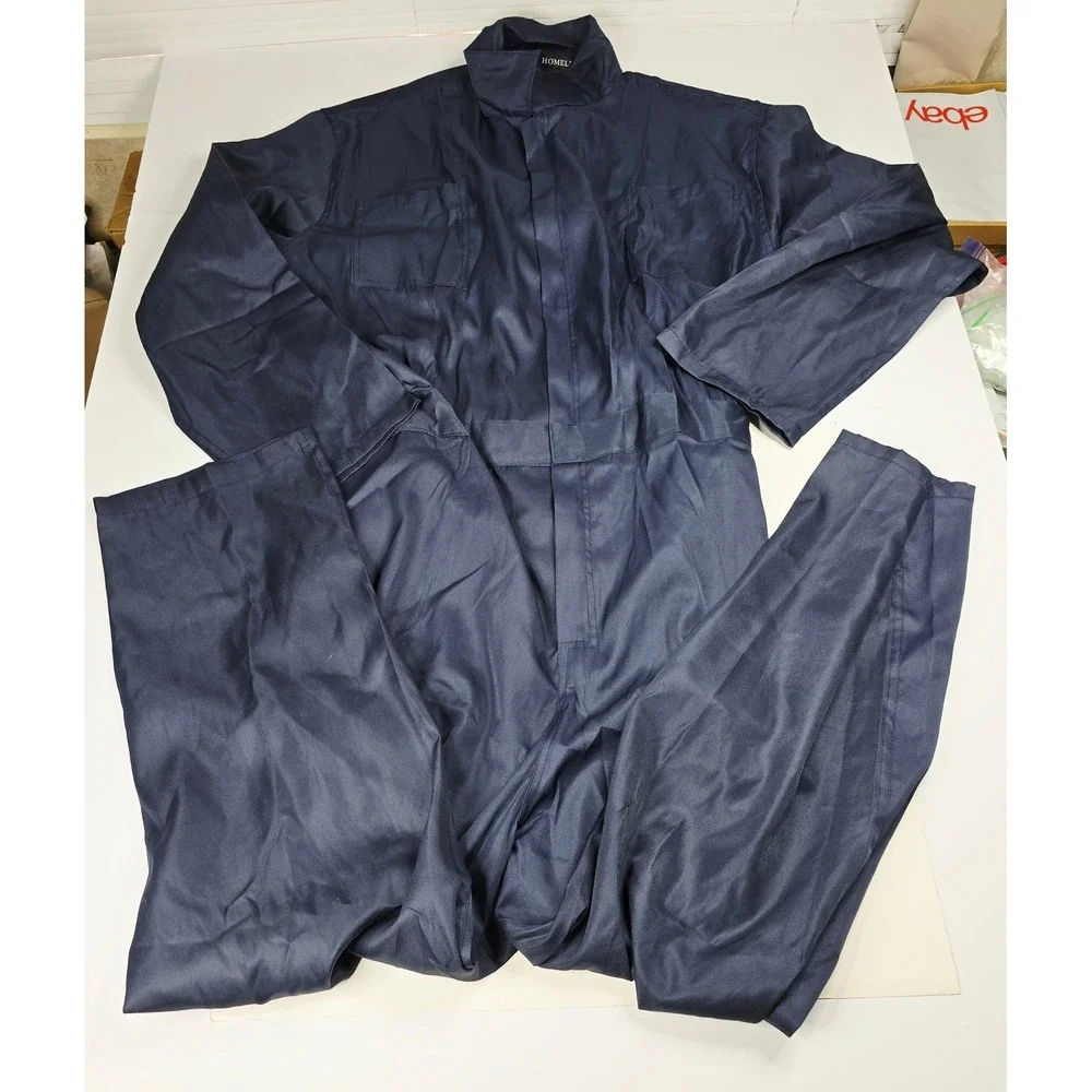 Homelex Mens Navy Blue Long Sleeve Zip Front Coveralls XL Workwear Jumpsuit